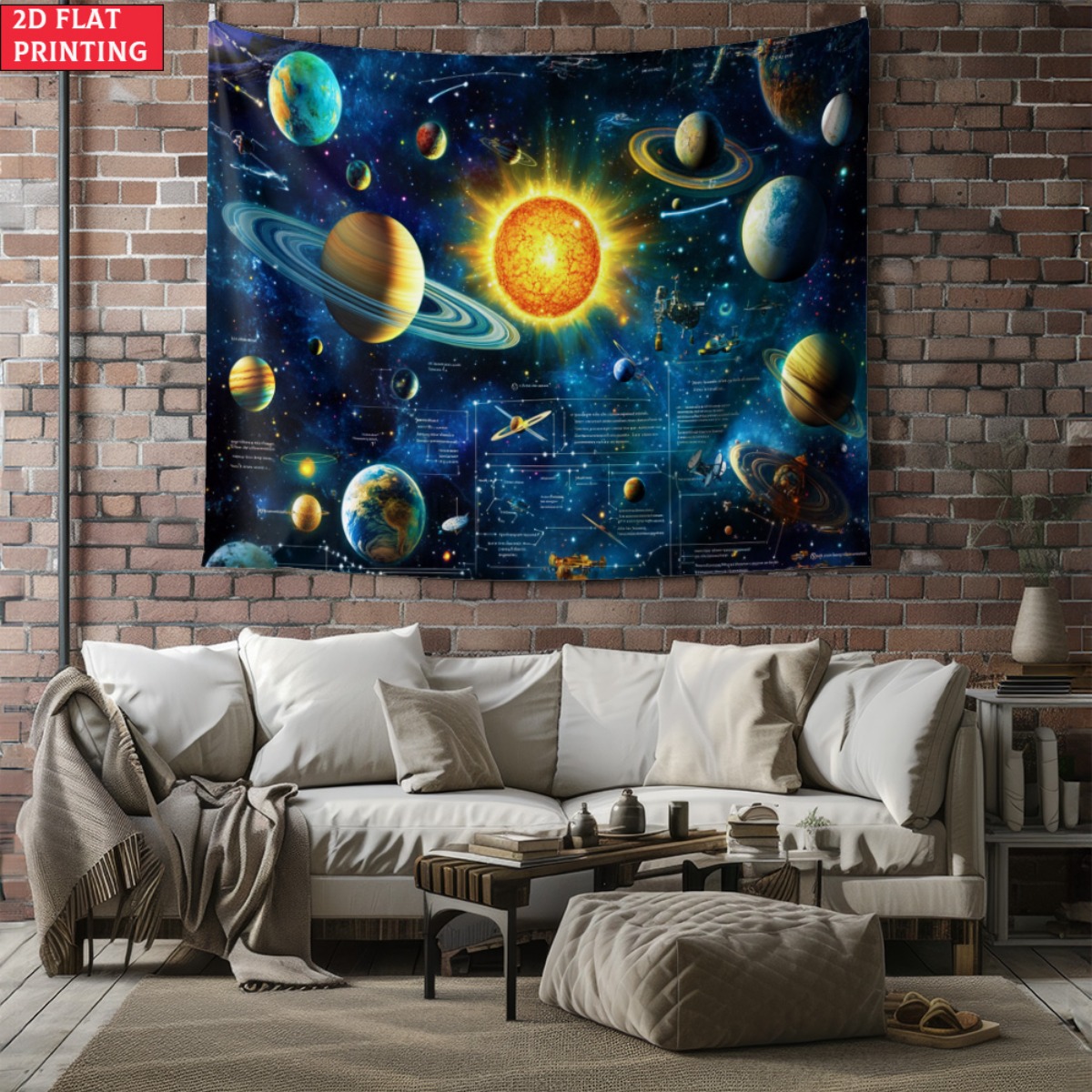 Kids Educational Poster - unframed Solar system planet tapestry space
