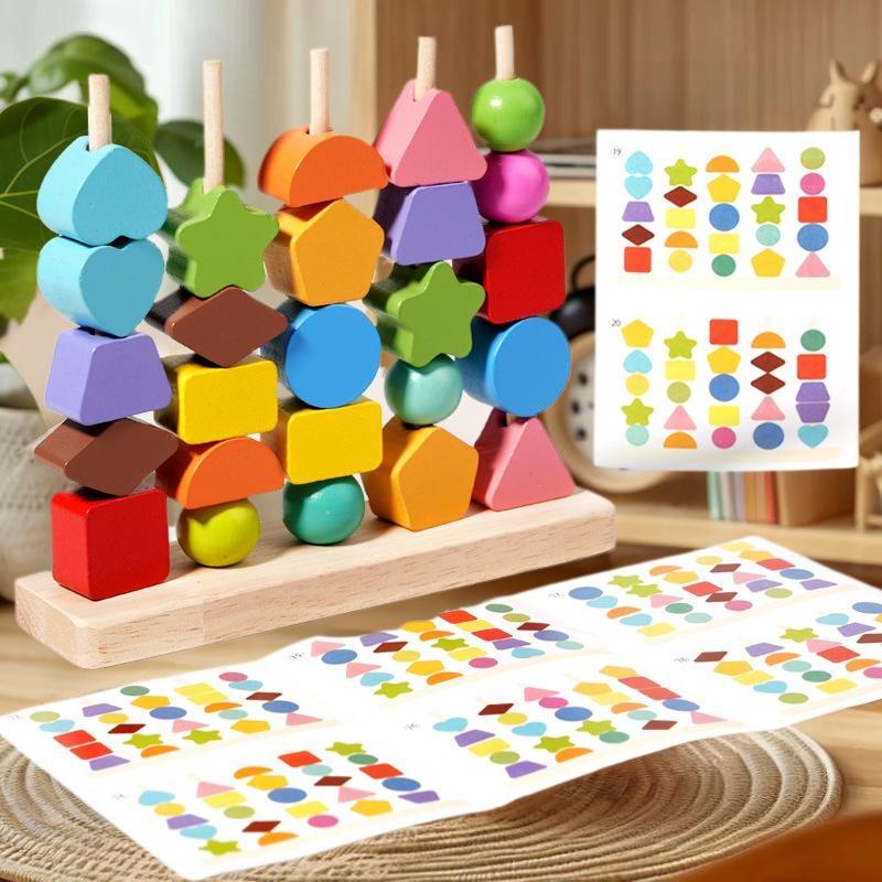 Montessori Shelf Toy - Early Learning Montessori Toys; Wooden Stacking