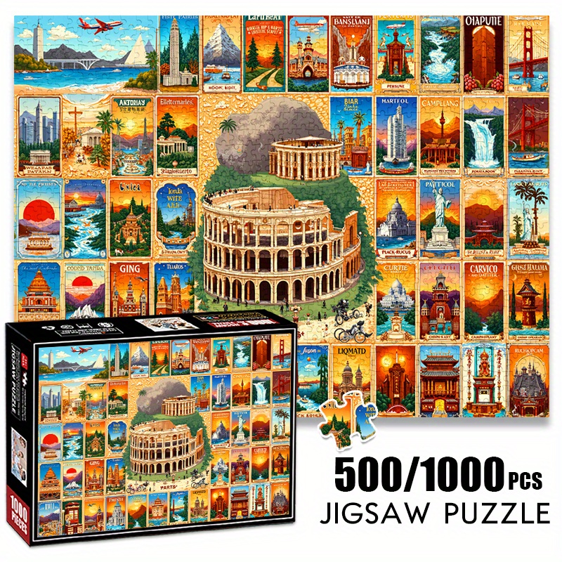 Puzzle Map World - 500/1000pcs Paper Jigsaw Puzzle Vintage World
