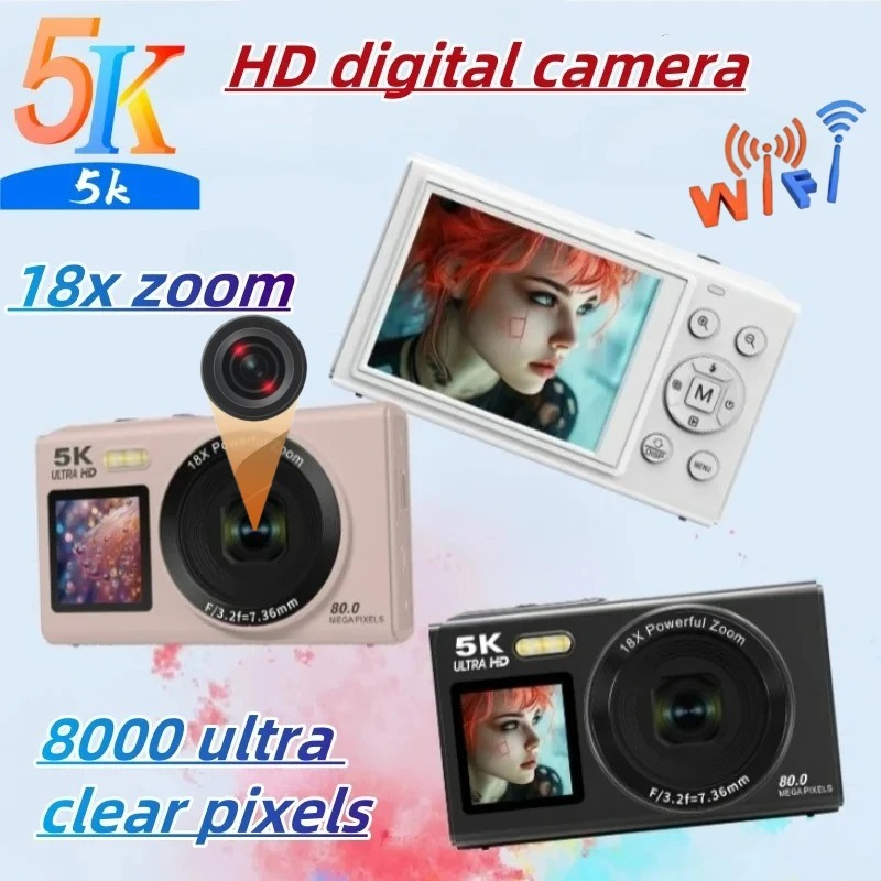 Kids Education News - 5K HD Digital Camera WiFi 80MP