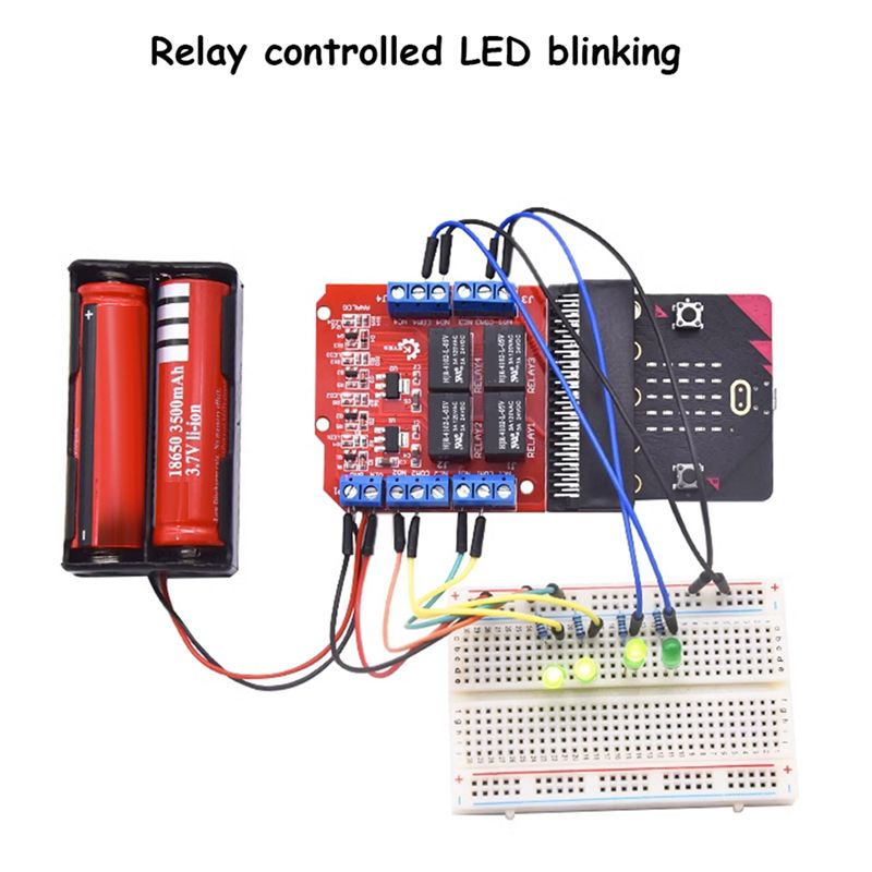 Kids Education Program - A64I Microbit 4 Channel Relay Module