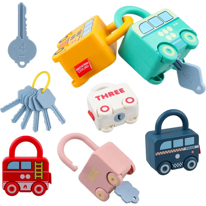 Montessori Shelf Toy - Educational Car Shaped Puzzle Matching Lock