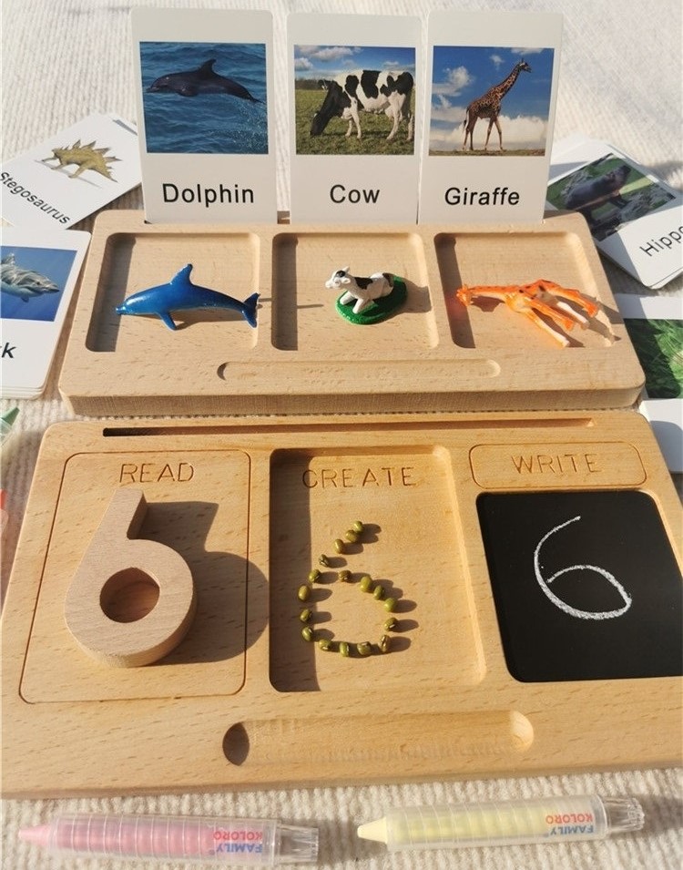 Montessori Shelf Toy - Montessori Toys Wooden Learning Tablet with