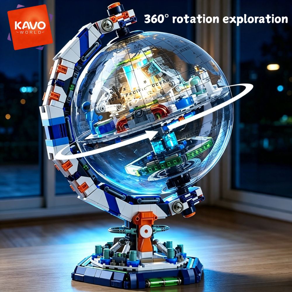 Puzzle Map World - KAVOWORLD 1793pcs Space Station Building Blocks