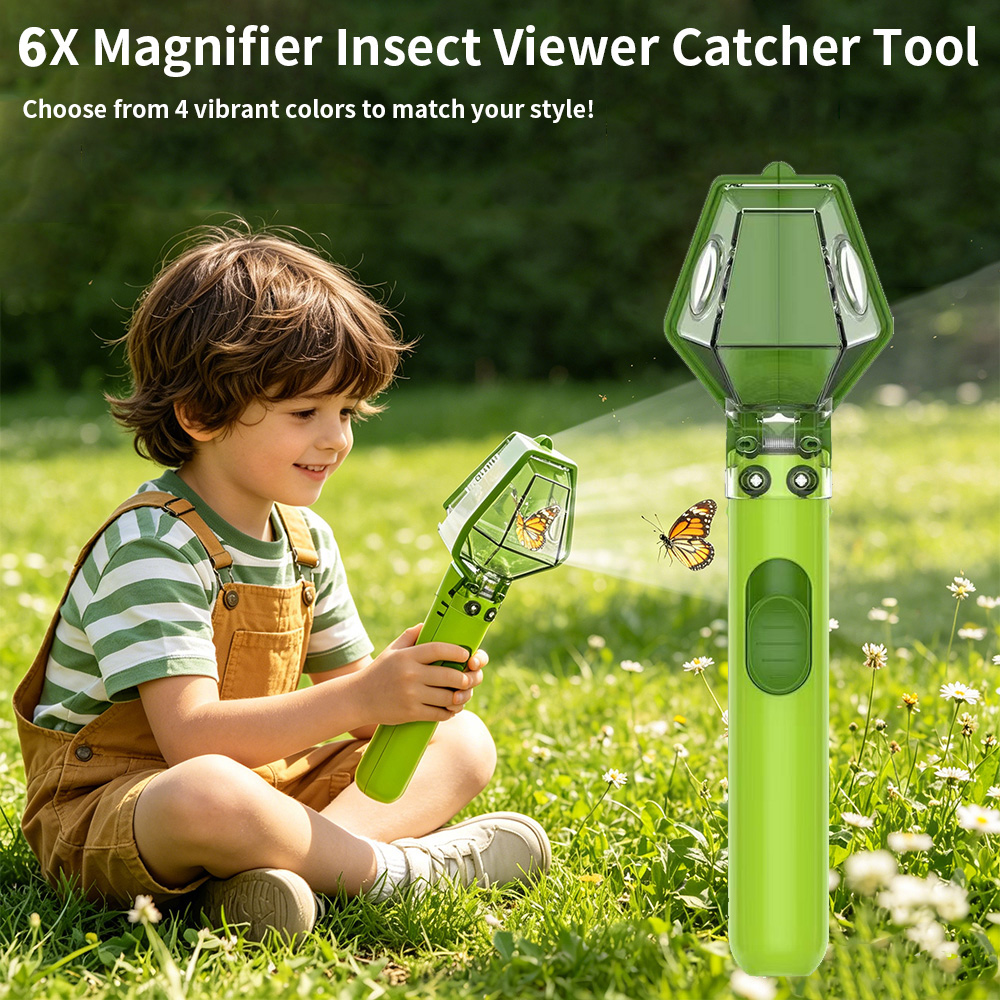 Kids No Education - 6X Magnifier Kids Bug Catcher, Clear