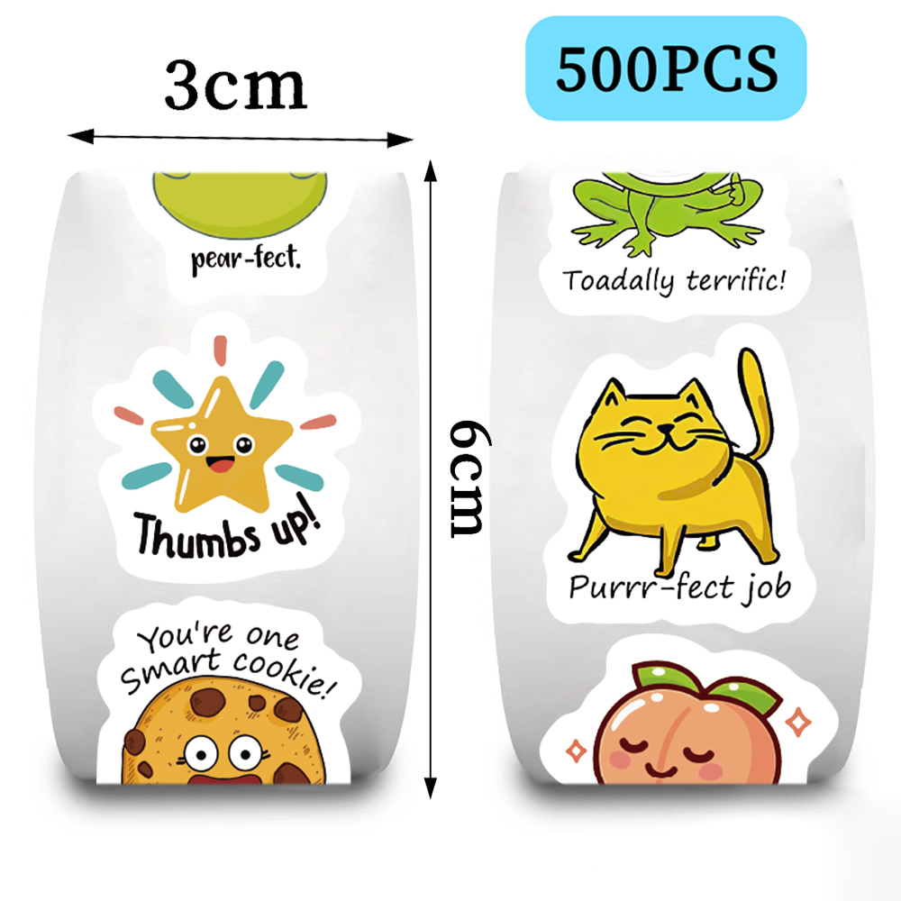 500pcs roll Cute Decal Student - Kids Education Motivation ulasan dan harga