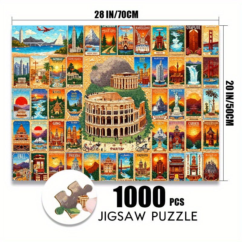 500/1000pcs Paper Jigsaw Puzzl - Puzzle Map World ulasan dan harga