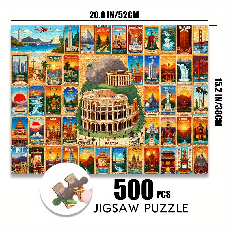 500/1000pcs Paper Jigsaw Puzzl - Puzzle Map World ulasan dan harga