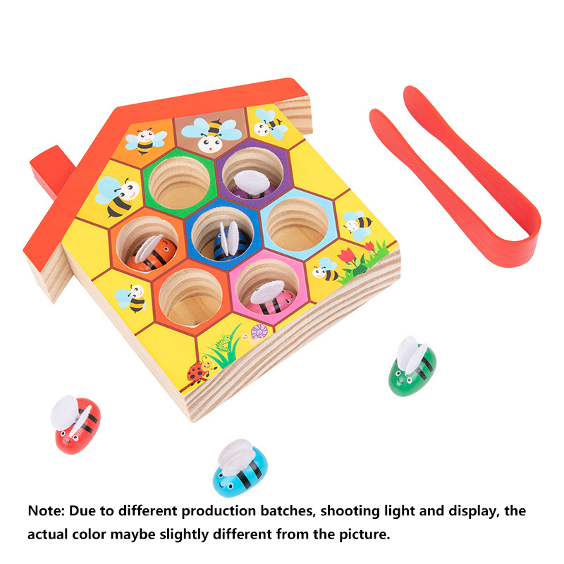 Wooden Bee House, Clamp Bee to - Montessori Shelf Toy ulasan dan harga
