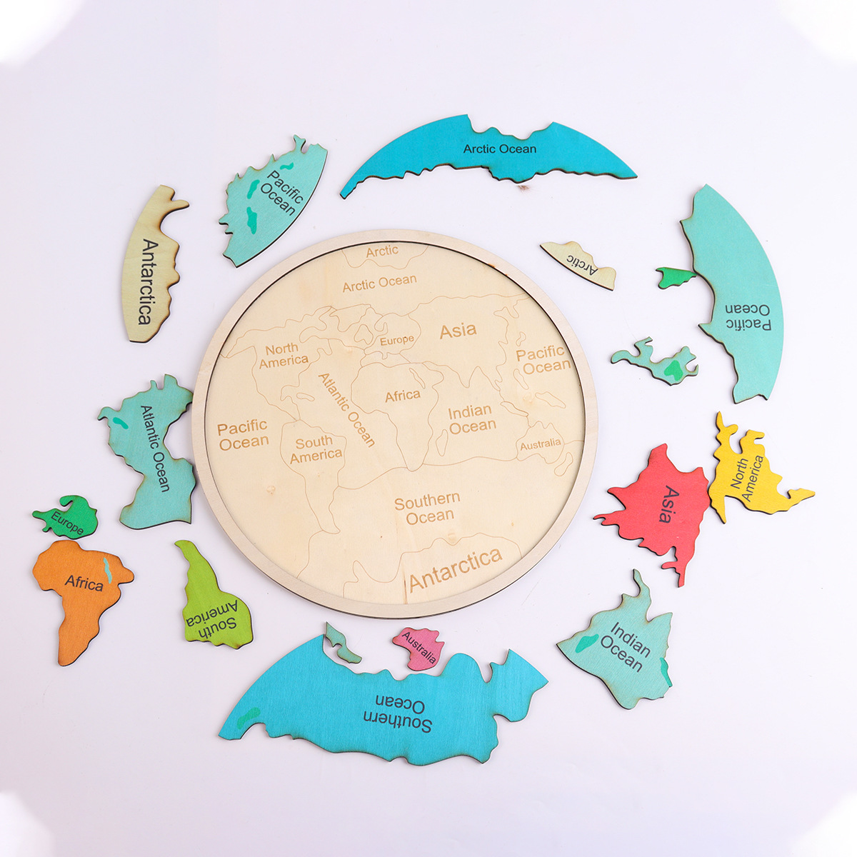 Wooden Colored World Map Puzzl - Puzzle Map World ulasan dan harga