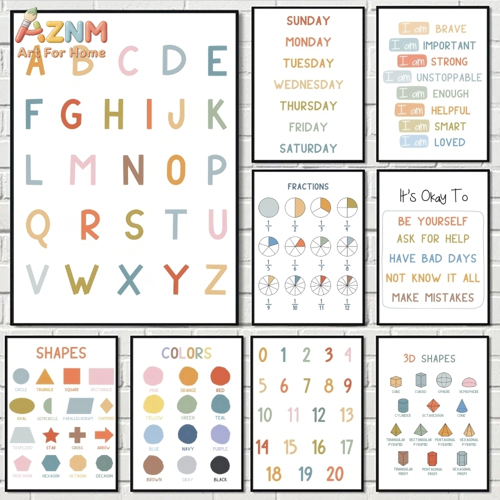 AZNM Educational Alphabet Numb - Kids Educational Poster ulasan dan harga