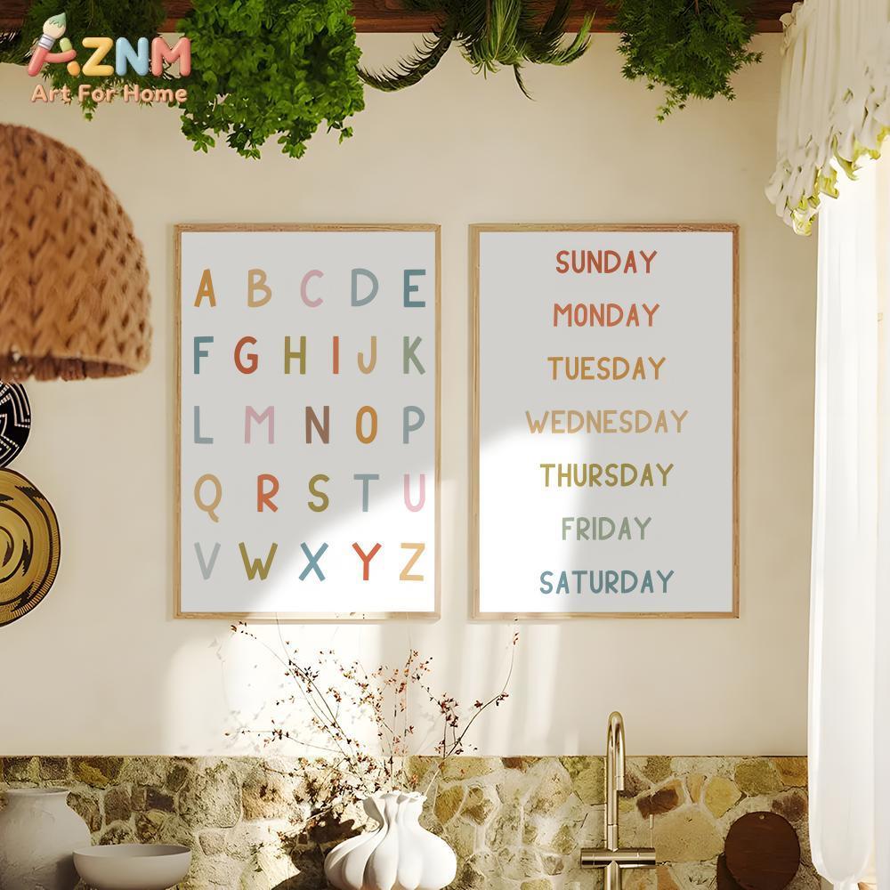 AZNM Educational Alphabet Numb - Kids Educational Poster ulasan dan harga