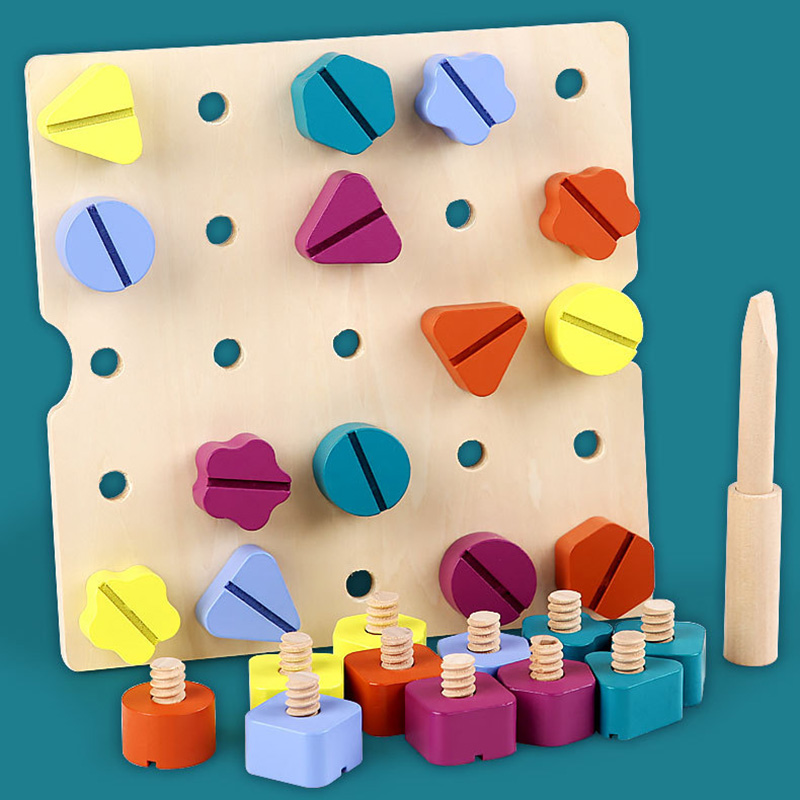 Children Wooden Screw Nut Disa - Montessori Shelf Toy ulasan dan harga