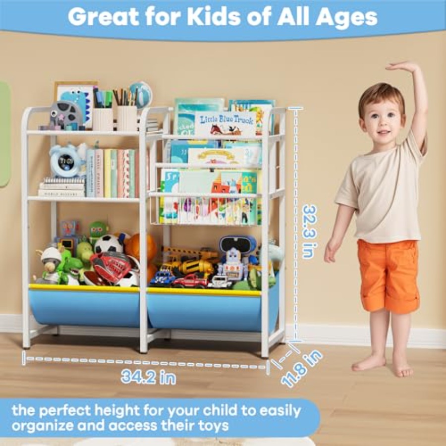 3 in 1 Bookshelf and Toy Stora - Montessori Shelf Toy ulasan dan harga
