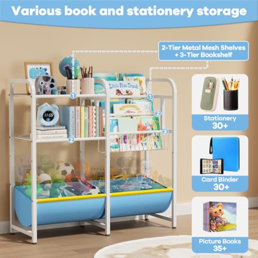3 in 1 Bookshelf and Toy Stora - Montessori Shelf Toy ulasan dan harga