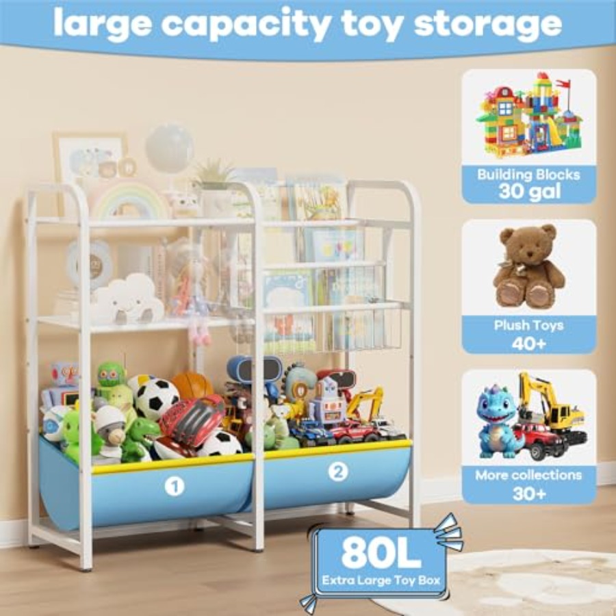 3 in 1 Bookshelf and Toy Stora - Montessori Shelf Toy ulasan dan harga