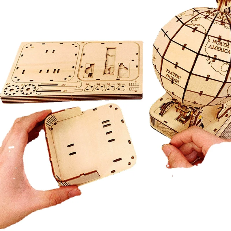 3D Globe Wooden Puzzle Toy Mec - Puzzle Map World ulasan dan harga