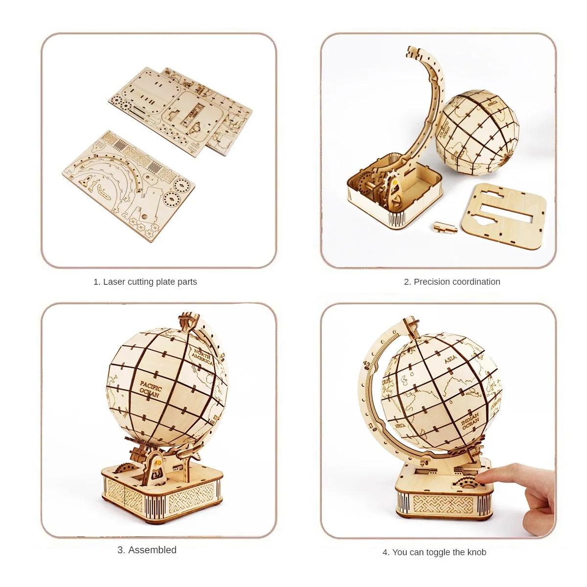 3D Globe Wooden Puzzle Toy Mec - Puzzle Map World ulasan dan harga