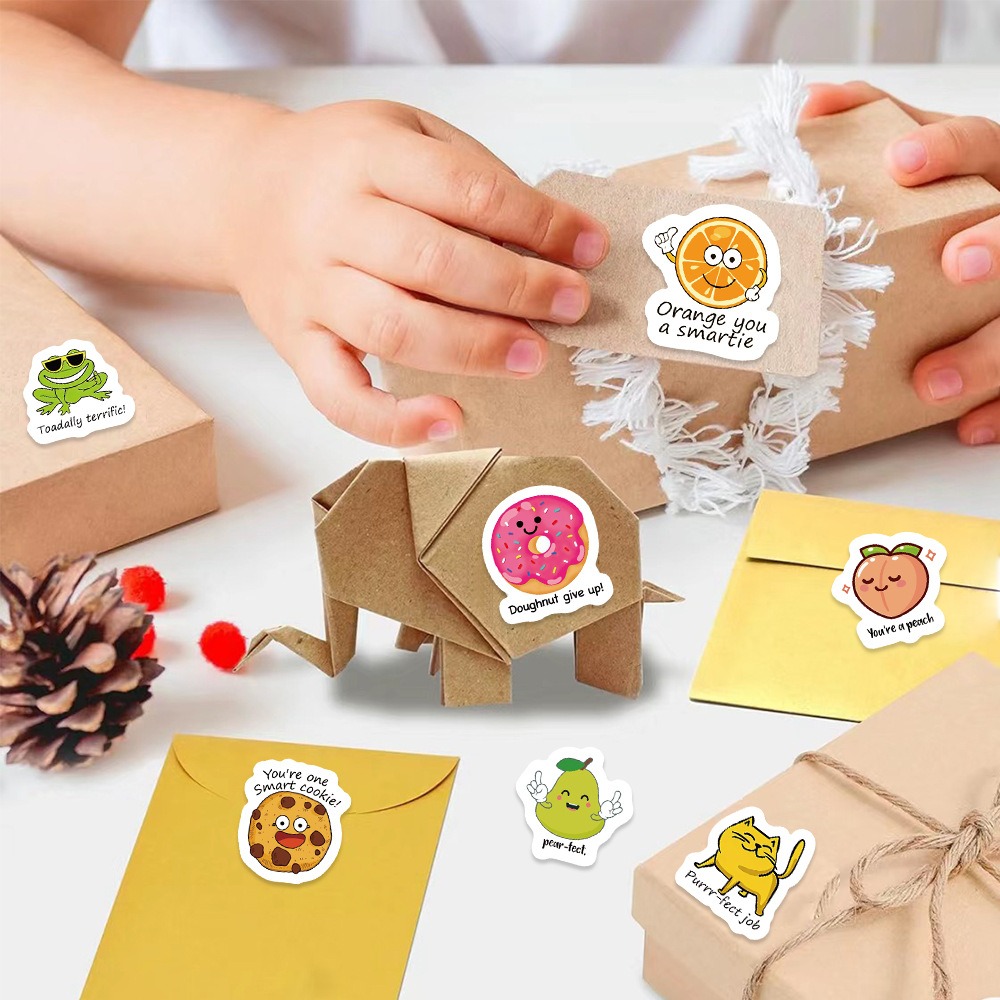 100-500pcs Cute Decal Student  - Kids Education Motivation ulasan dan harga