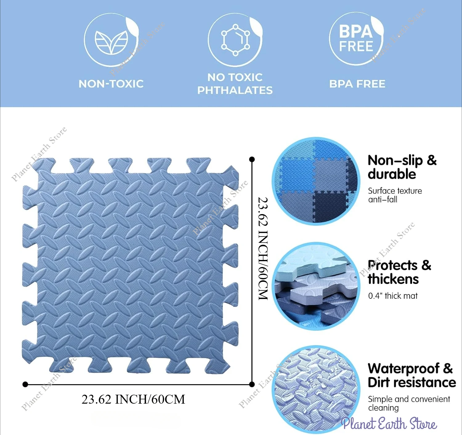 4/8PCS 60*60CM EVA Foam Rug Fl - Kids Education Rug ulasan dan harga