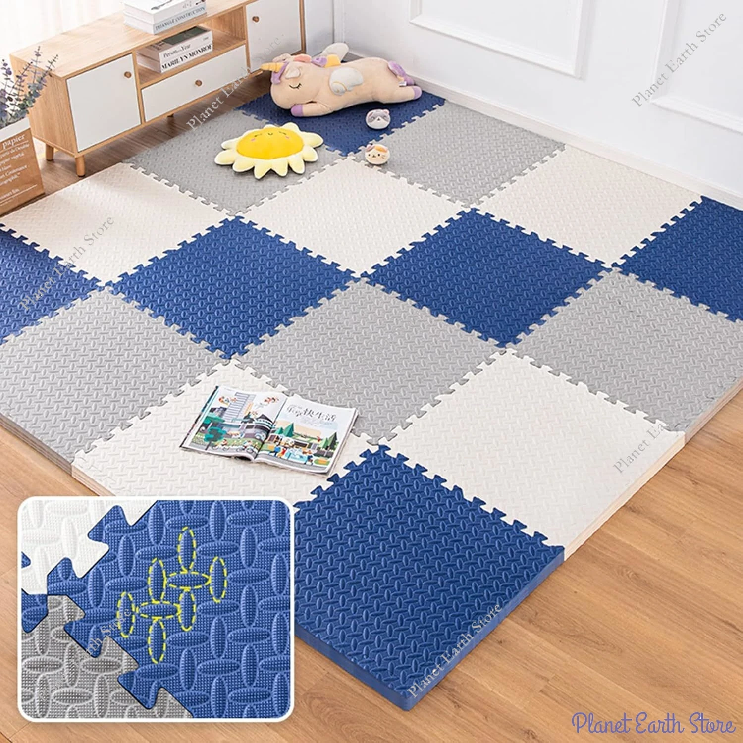 4/8PCS 60*60CM EVA Foam Rug Fl - Kids Education Rug ulasan dan harga