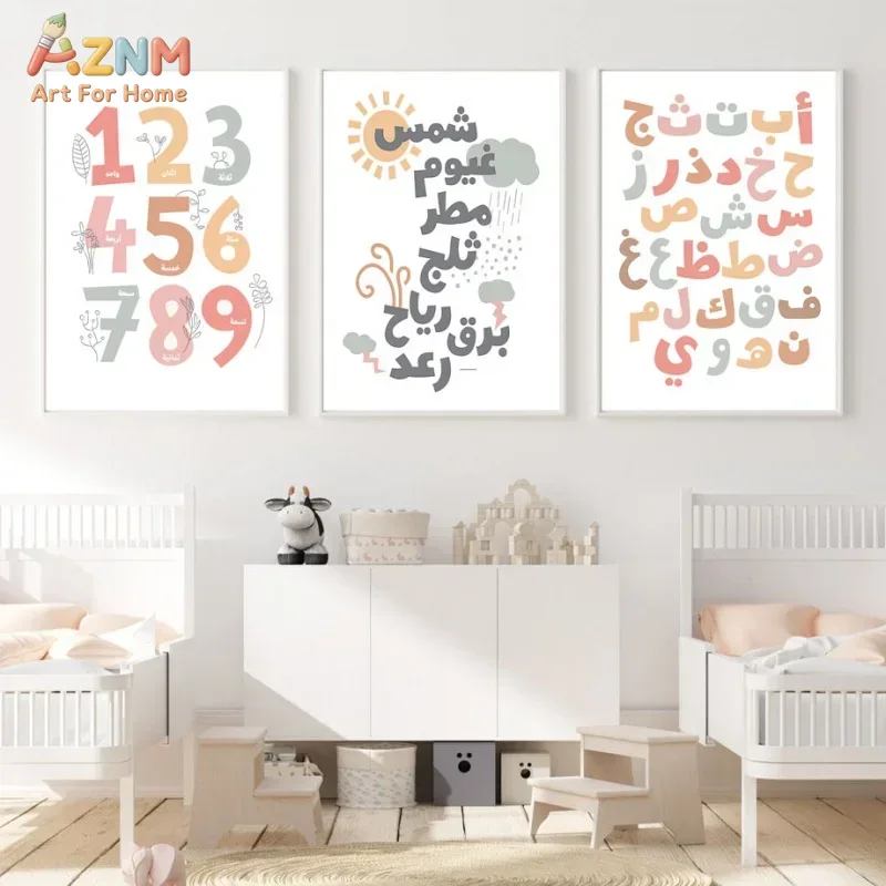 Arabic Wall Art English Alphan - Kids Educational Poster ulasan dan harga