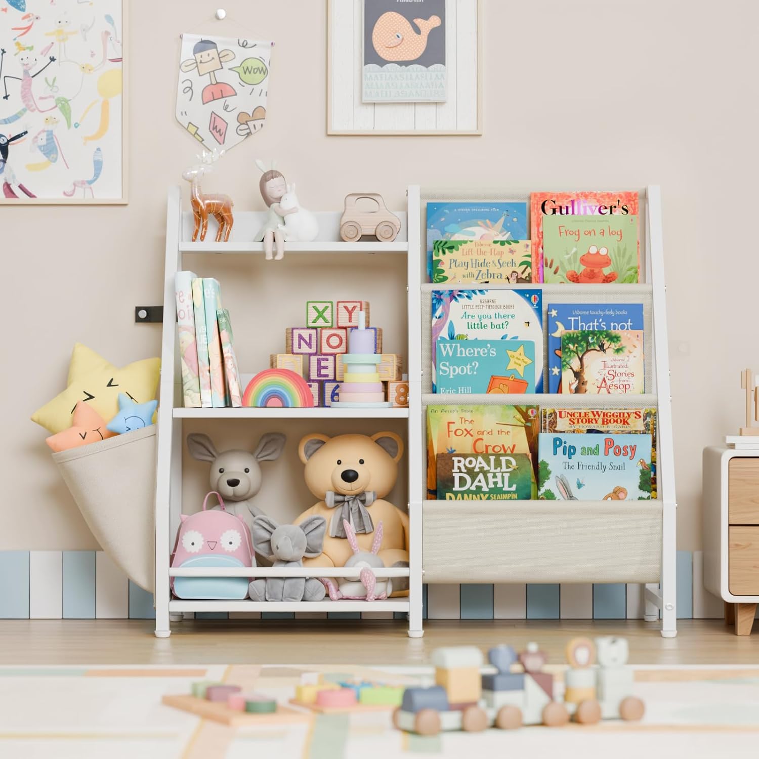 3 Tier Kids Bookshelf and Toy  - Montessori Shelf Toy ulasan dan harga